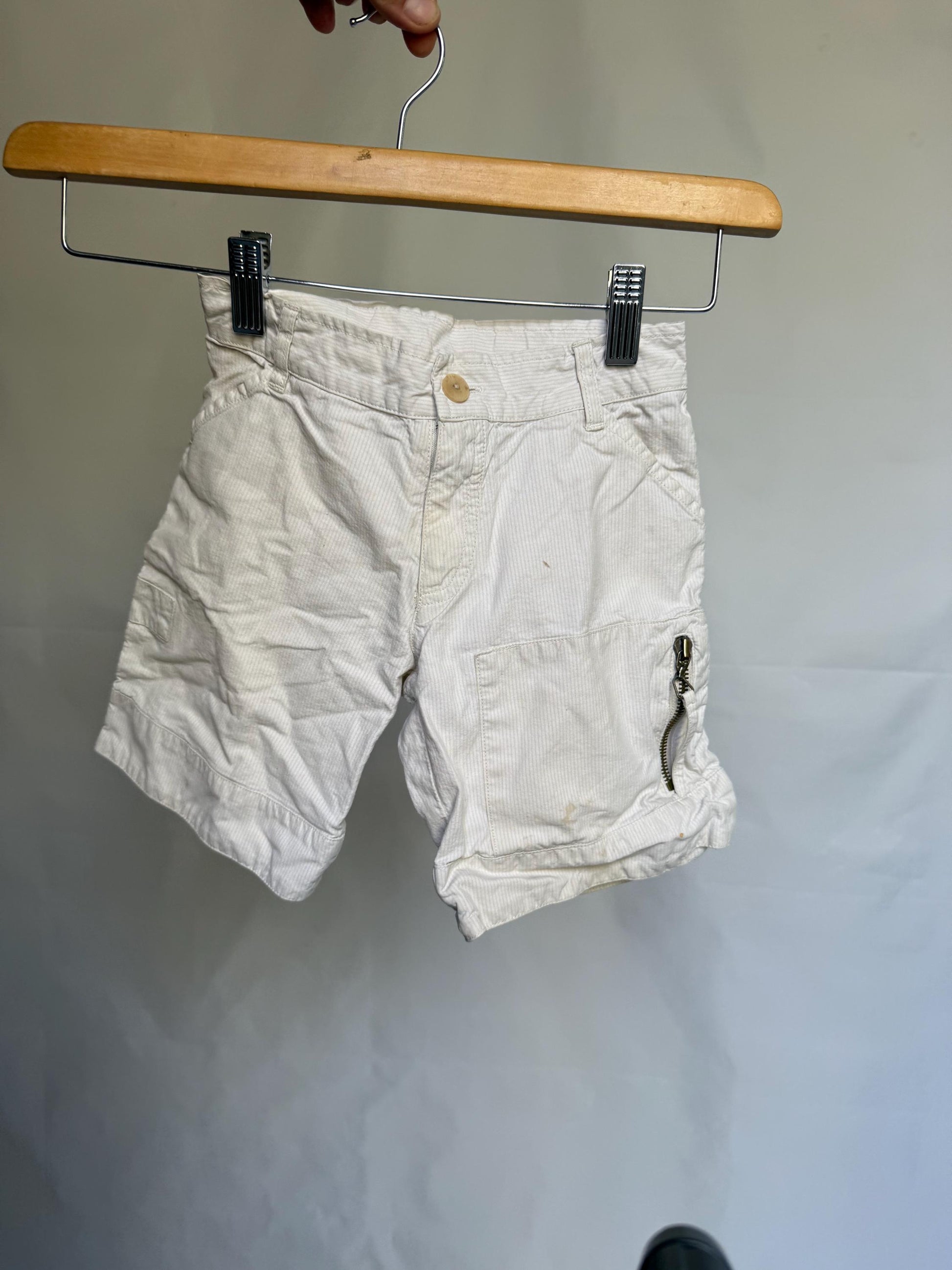 Christian Dior white children pants, 100% cotton, multiple pockets, casual streetwear, EU 6A, everyday play
