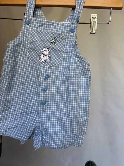 Disney Blue Gingham Baby Overalls — detail