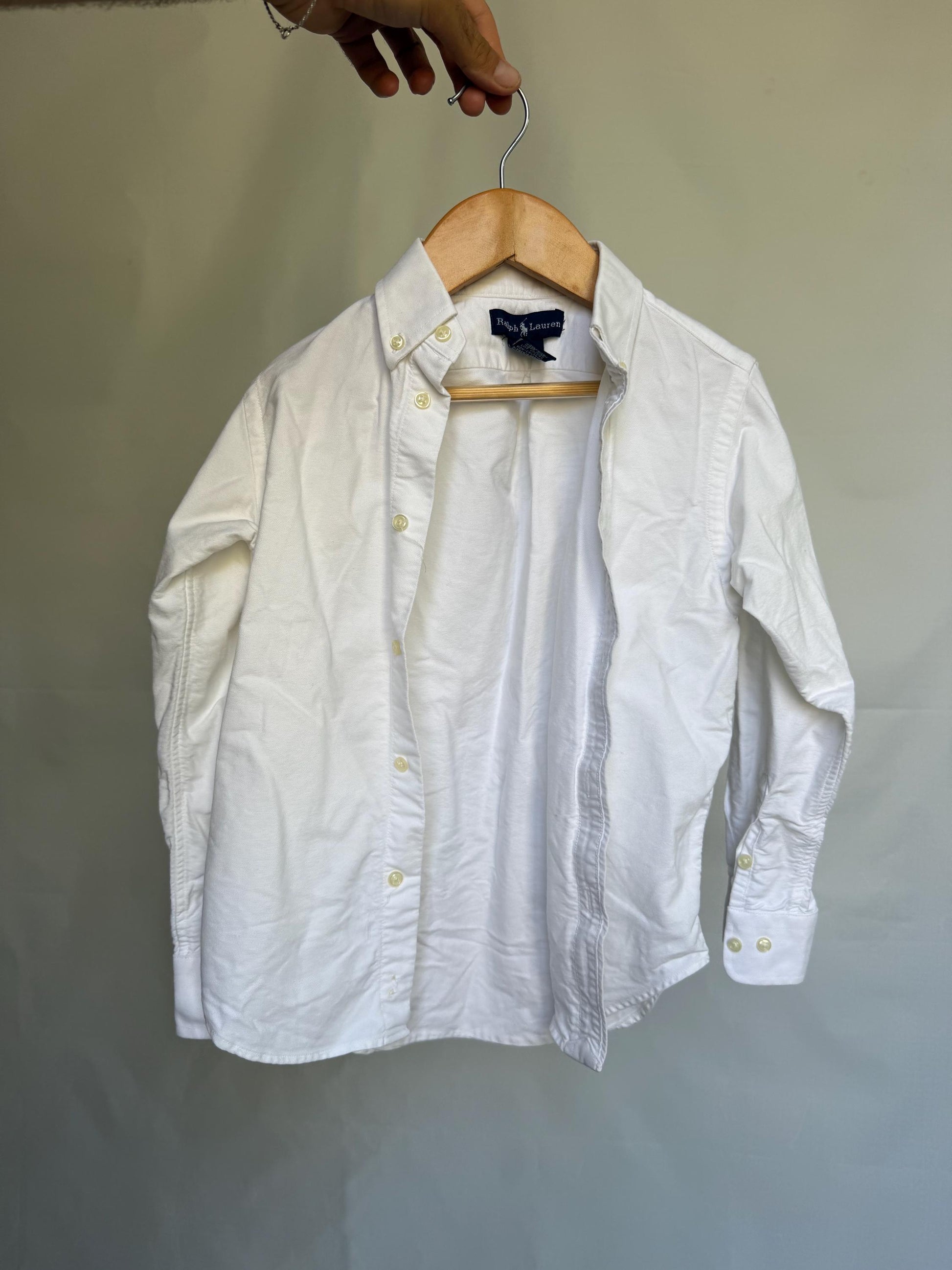 Vintage Polo Ralph Lauren, down shirt, 100% cotton, classic fit, button, down collar, size 5 kids, preppy style