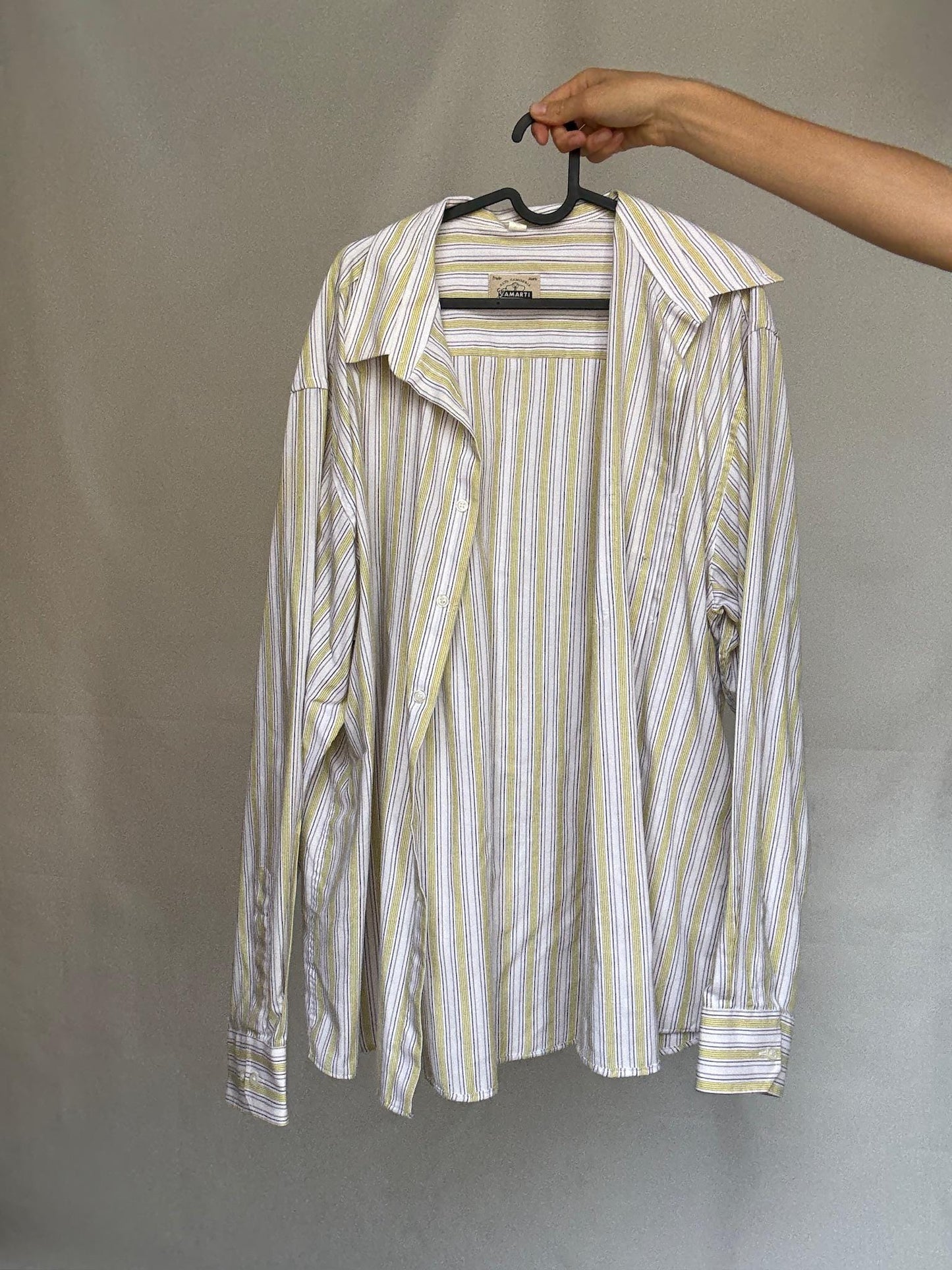 Retro striped shirt, Relaxed fit button up, Vintage smart menswear, US XL, casual