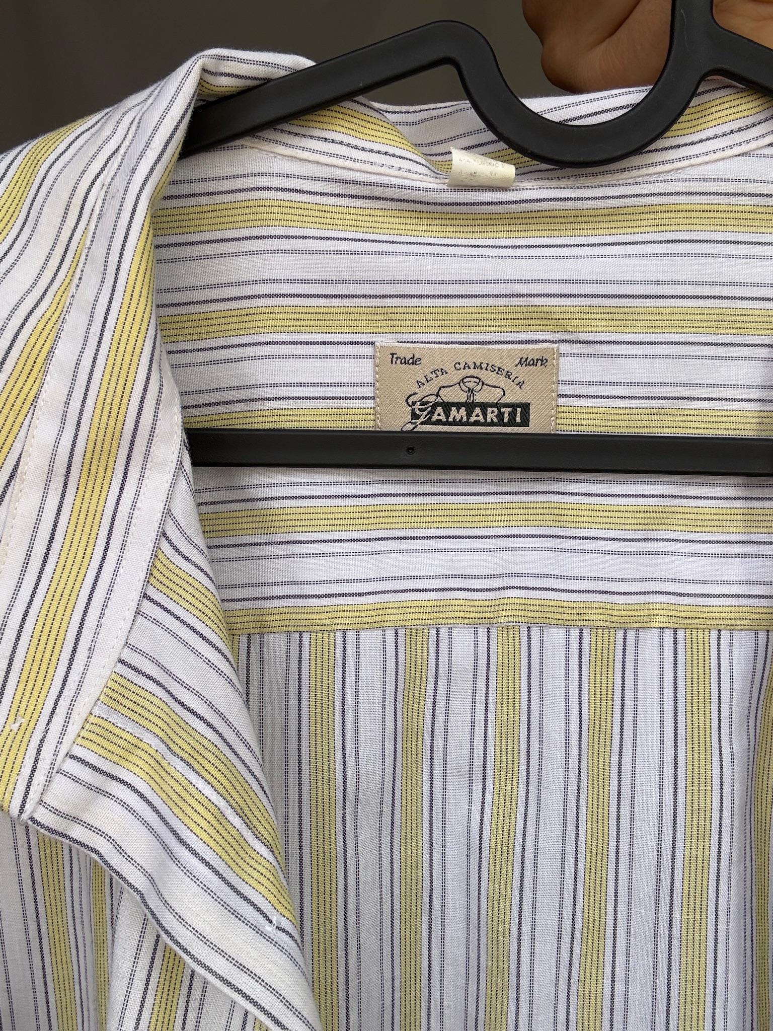 Retro striped shirt, Relaxed fit button up, Vintage smart menswear, US XL, casual