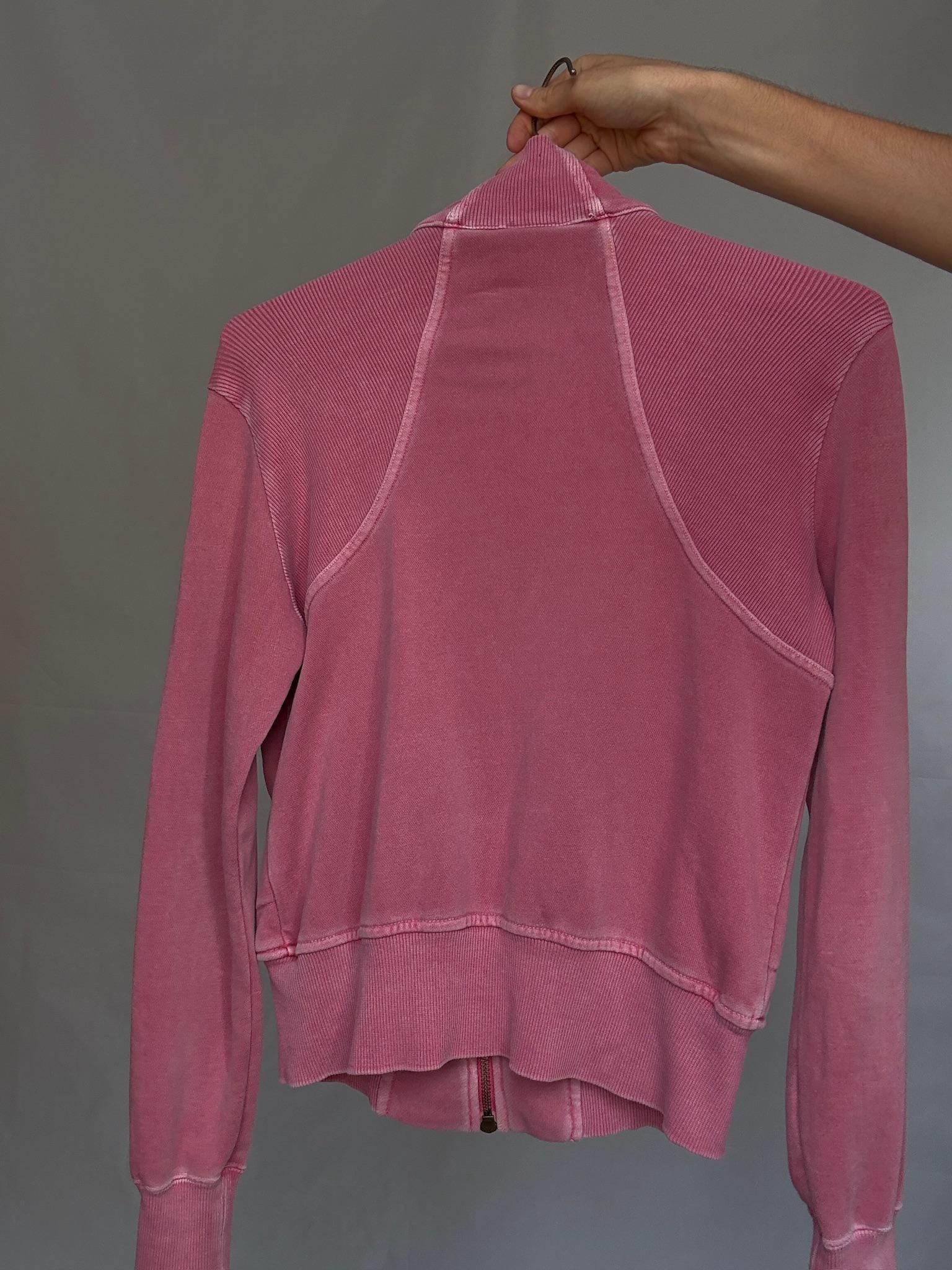 Nike pink zip up vest, cotton sporty fit, girlycasual streetwear, US M, everyday active style