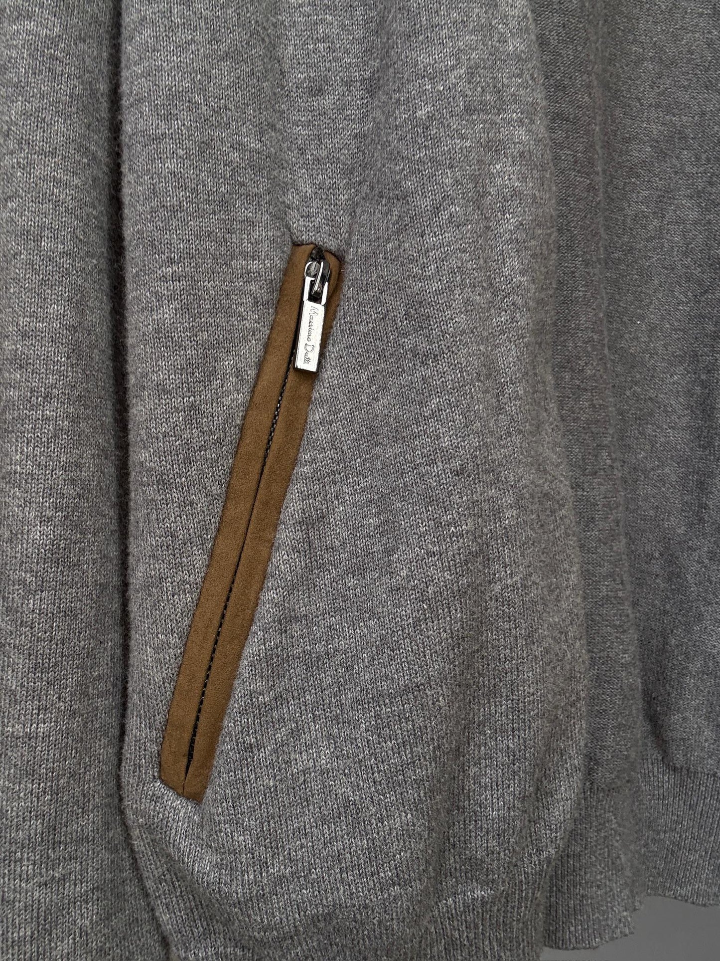 Massimo Dutti gray knit vest, cotton cashmere blend, minimalist chic, US M