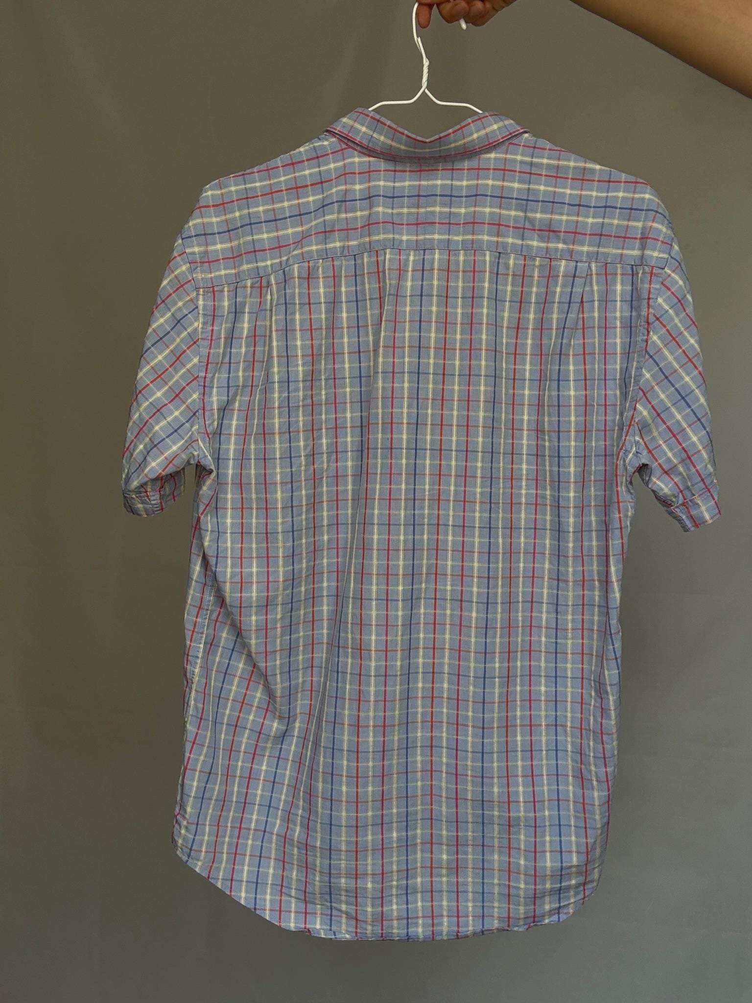 Vintage Pedro del Hierro plaid shirt, poplin cotton, Size M, Spanish designer menswear