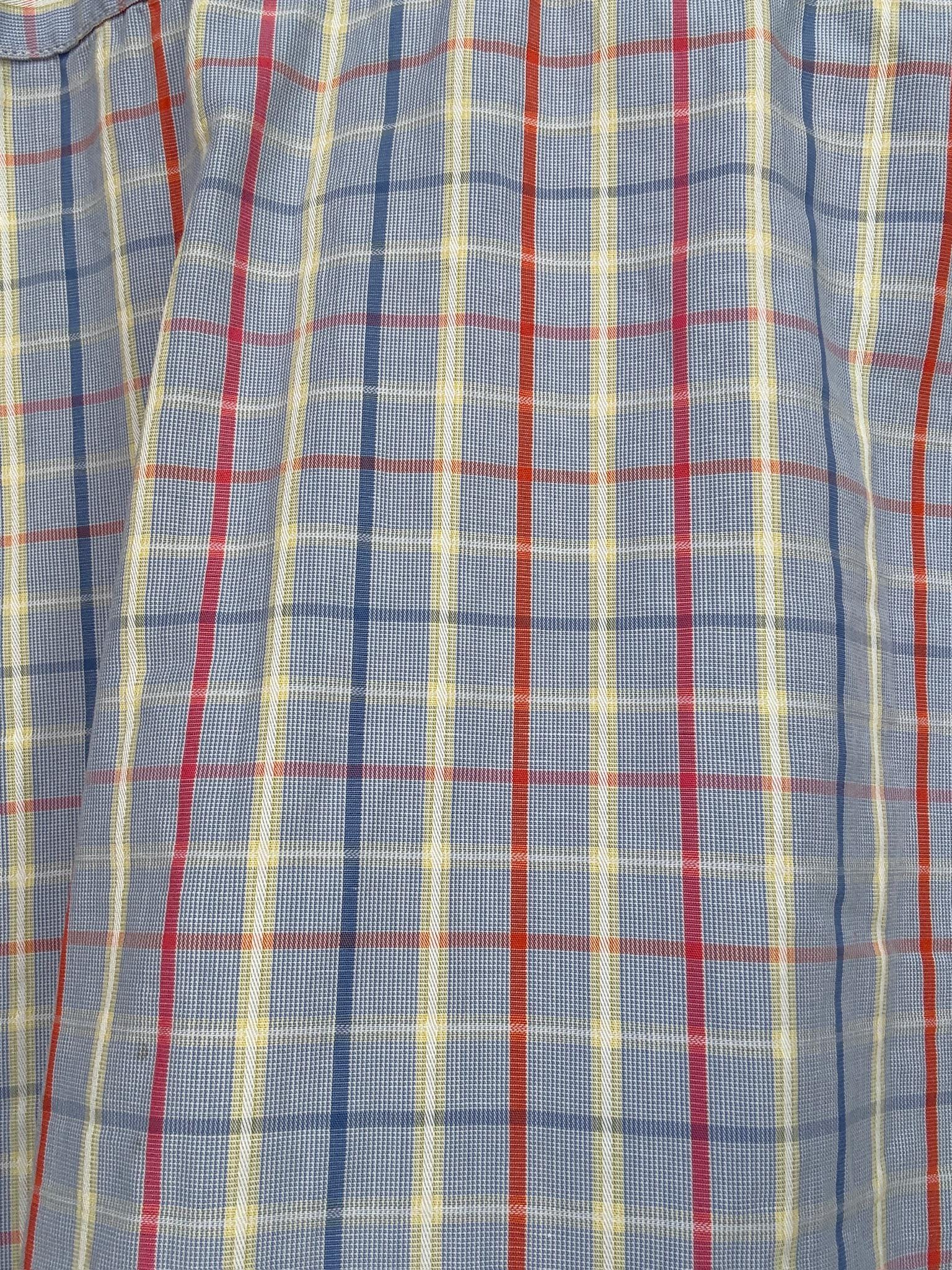 Vintage Pedro del Hierro plaid shirt, poplin cotton, Size M, Spanish designer menswear