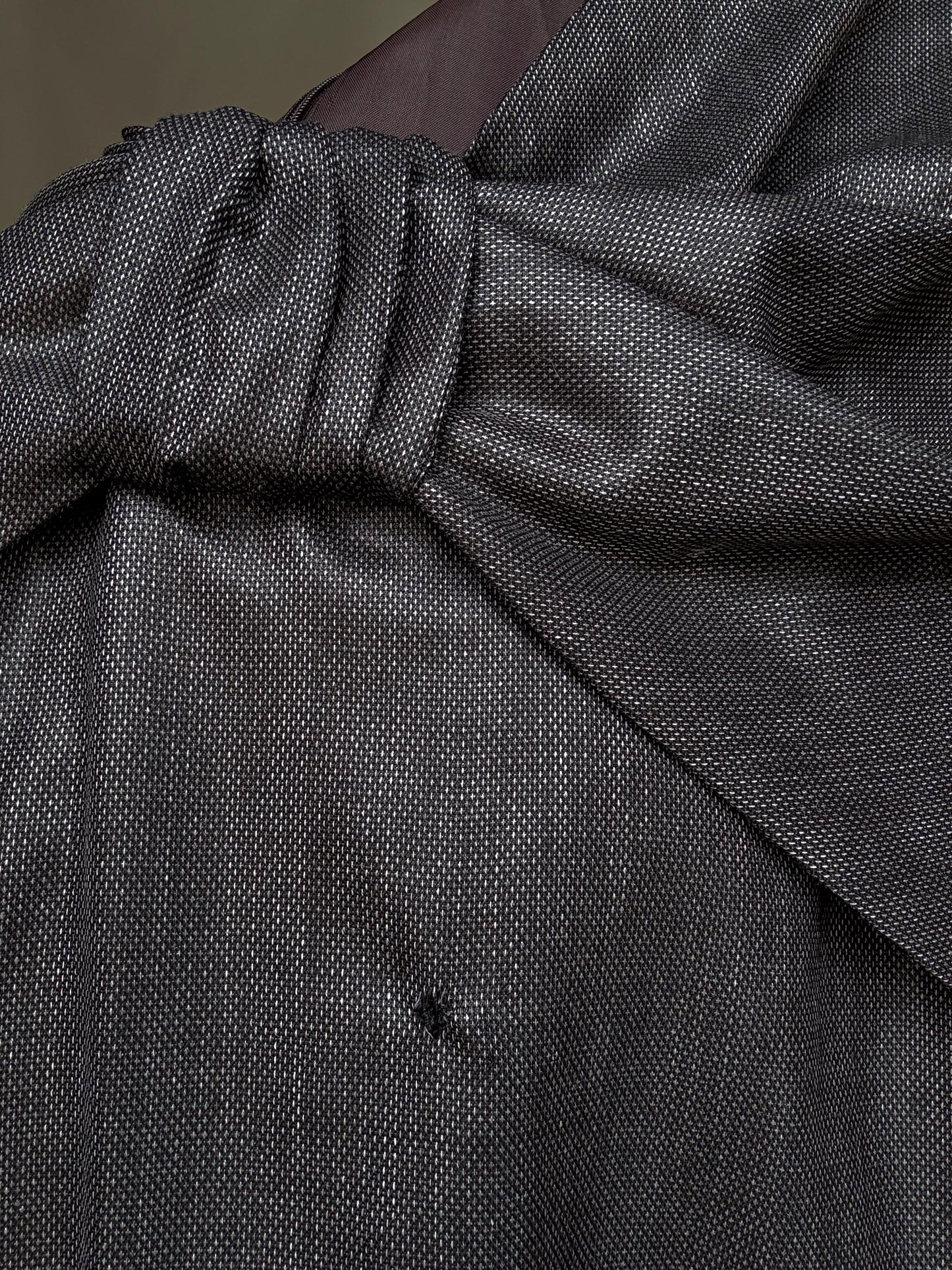 Paul & Joe Sister charcoal wool dress, fitted silhouette, front knot detail, elegant Rooney Mara vibe, US S, office evening wear