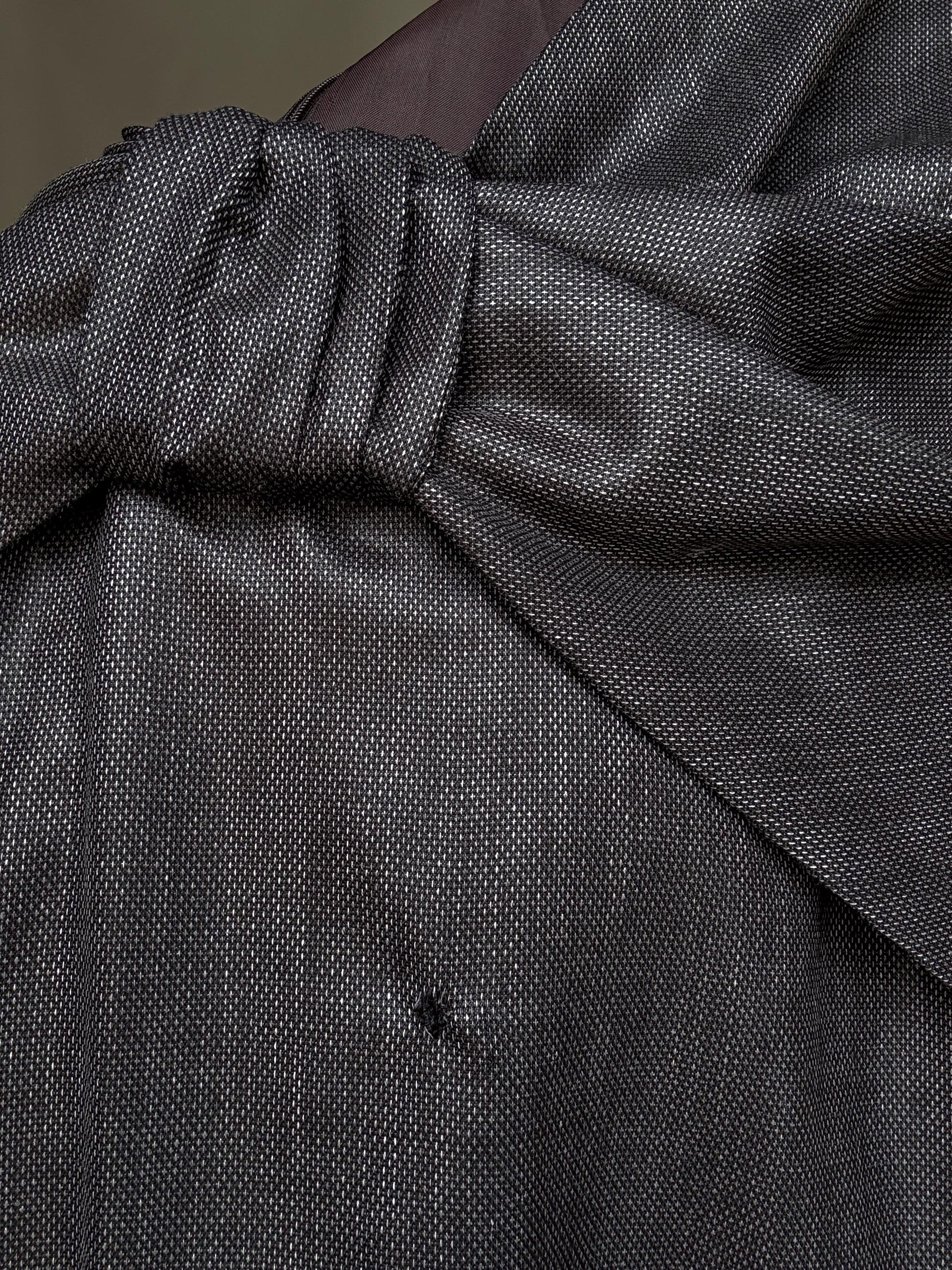 Paul & Joe Sister charcoal wool dress, fitted silhouette, front knot detail, elegant Rooney Mara vibe, US S, office evening wear