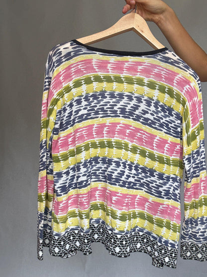 Vibrant Multicolor Cotton Vest With Geometric Trim — additional view 8