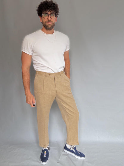 Canali Vintage Tan Wool Trousers — additional view 6