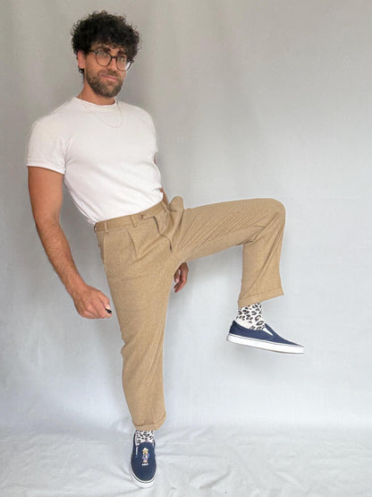 Canali Vintage Tan Wool Trousers — additional view 5