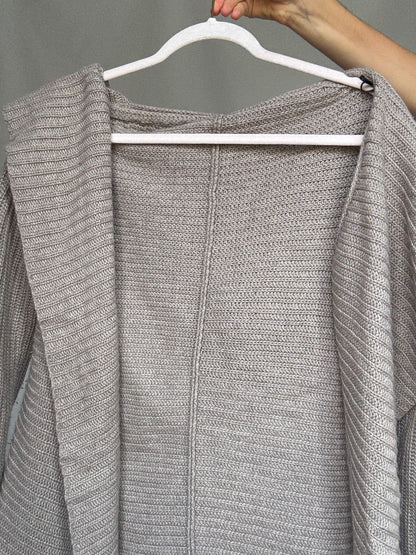 Taupe Wool Angora Cashmere Blend Cardigan — additional view 7