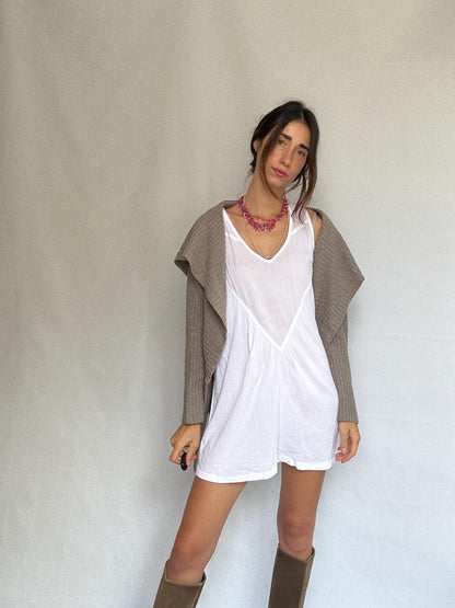 Taupe Wool Angora Cashmere Blend Cardigan — detail