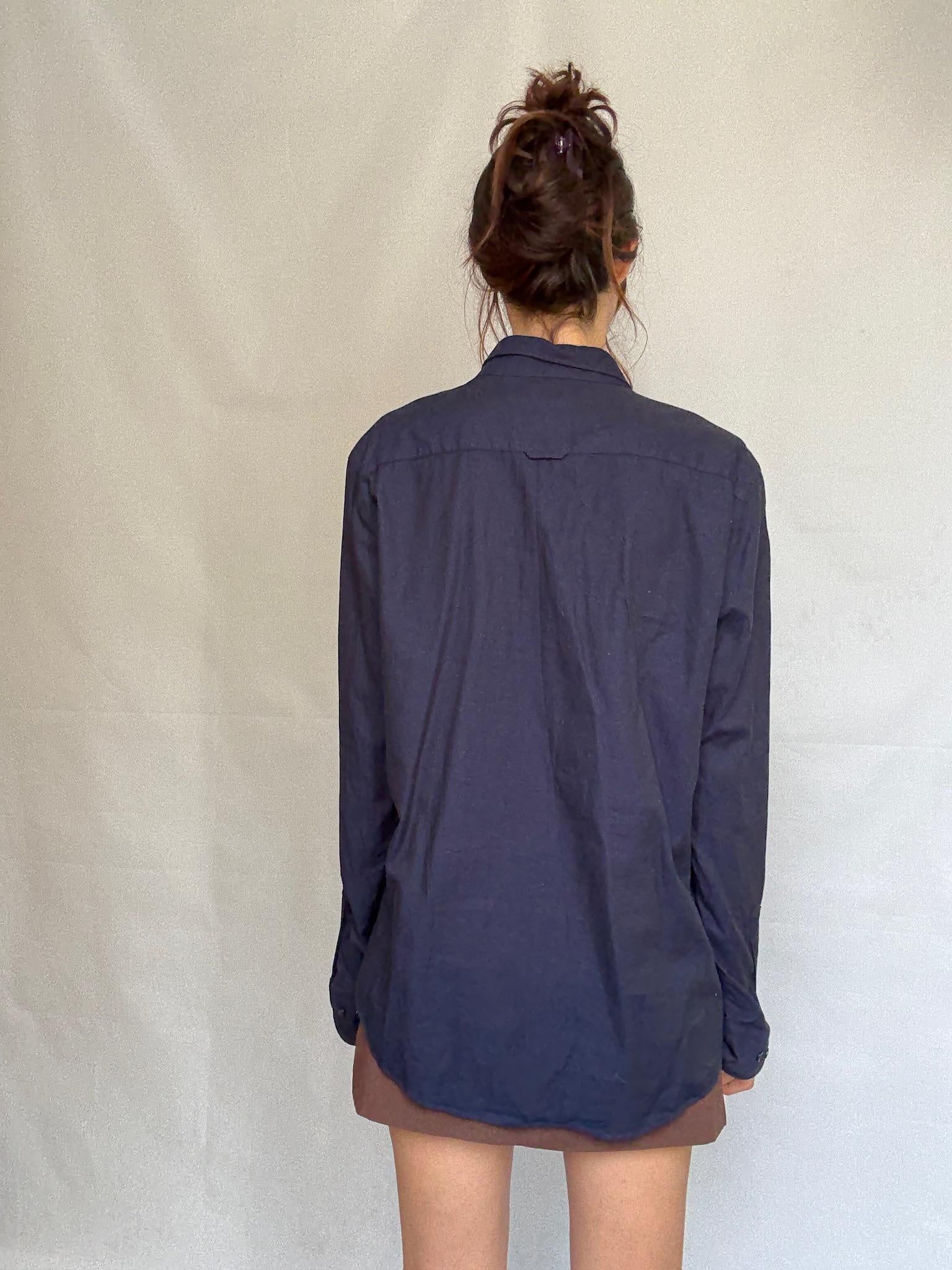 Massimo Dutti dark blue button up shirt, classic fit, minimalist chic, US XL, office casual