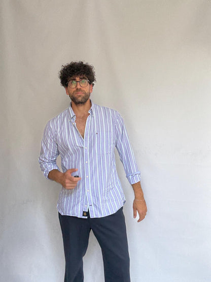 Blue Striped Button-Up Shirt By Tommy Hilfiger — additional view 5