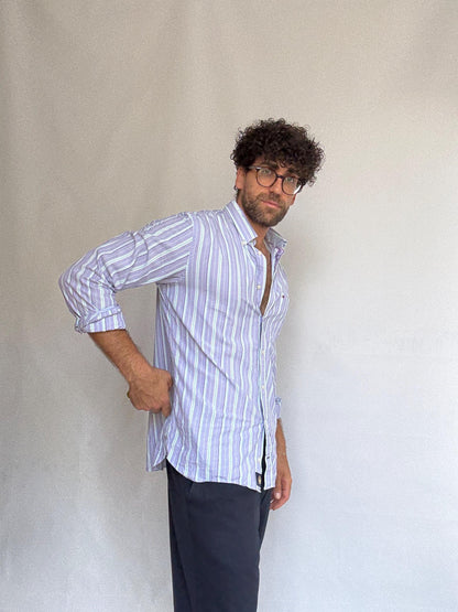 Blue Striped Button-Up Shirt By Tommy Hilfiger — additional view 6