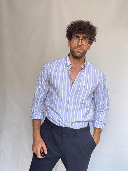 Blue Striped Button-Up Shirt By Tommy Hilfiger — additional view 9