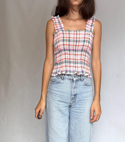 Colorful Plaid Sleeveless Top — additional view 5