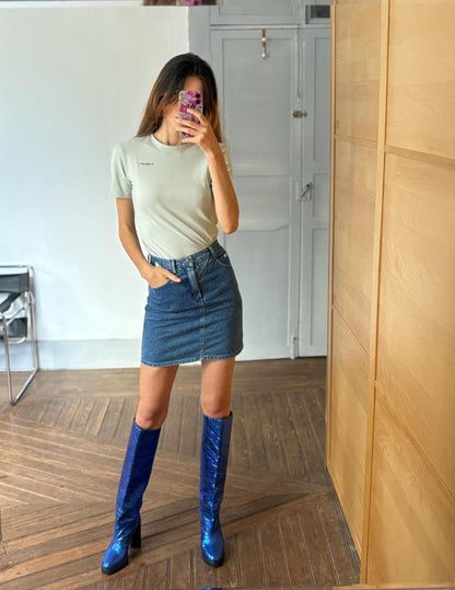 Vintage Italian Denim Mini Skirt