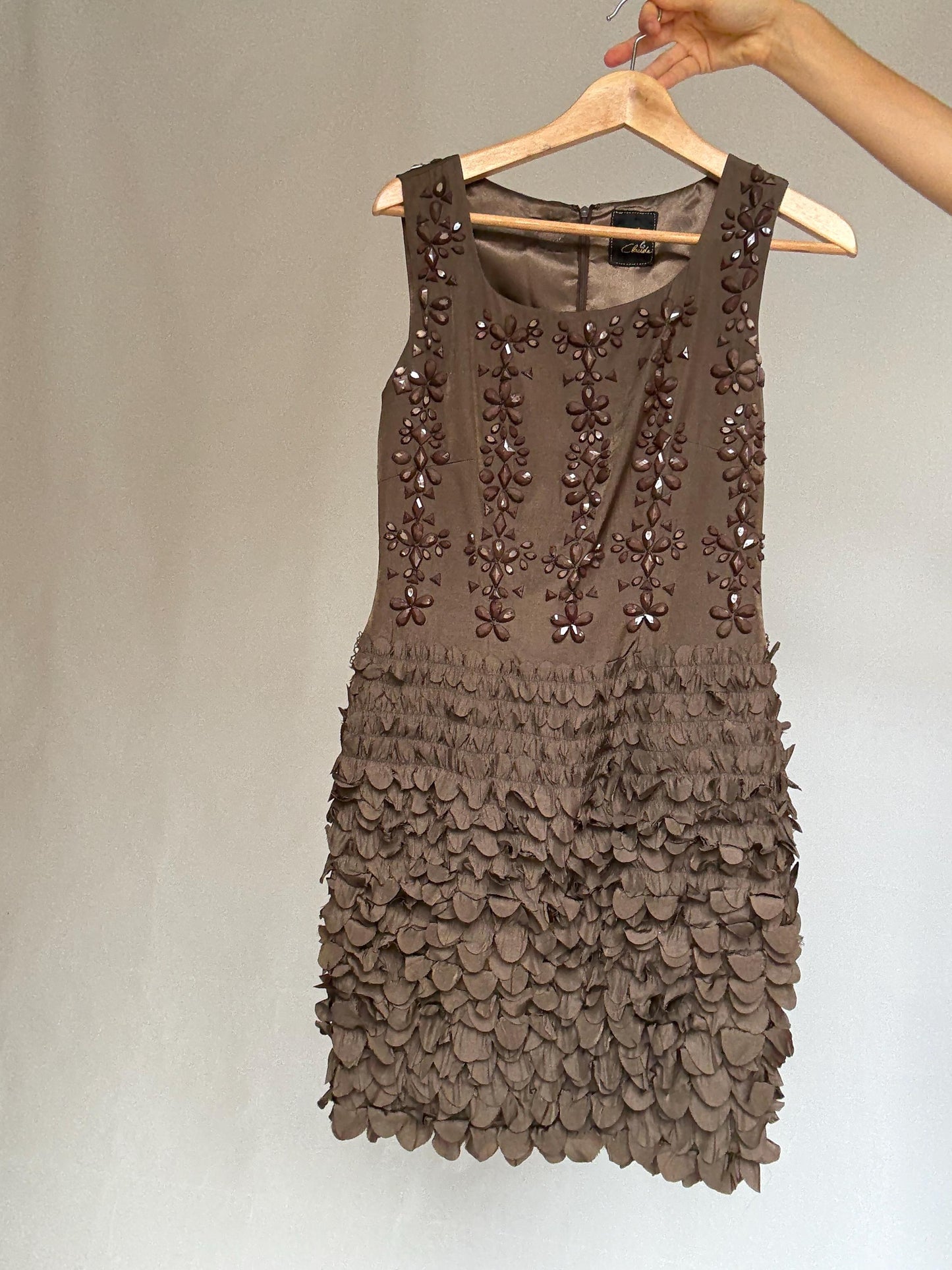 Alex & Claude vintage dress, viscose blend, fitted silhouette, retro design, vintage 90s, US M, evening wear