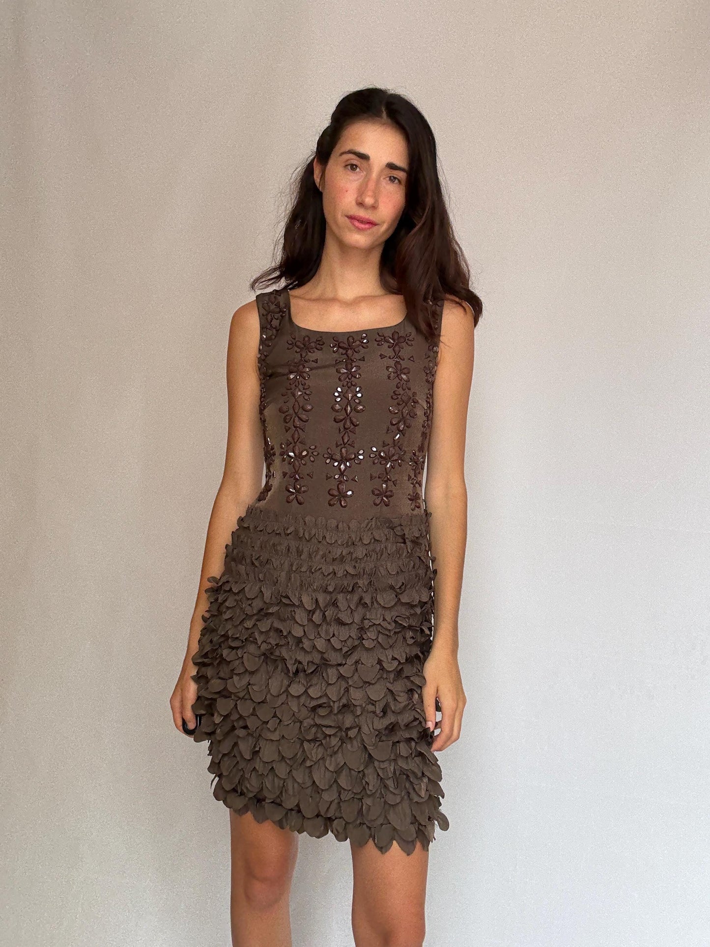 Vintage 90s Viscose Blend Evening Dress — detail