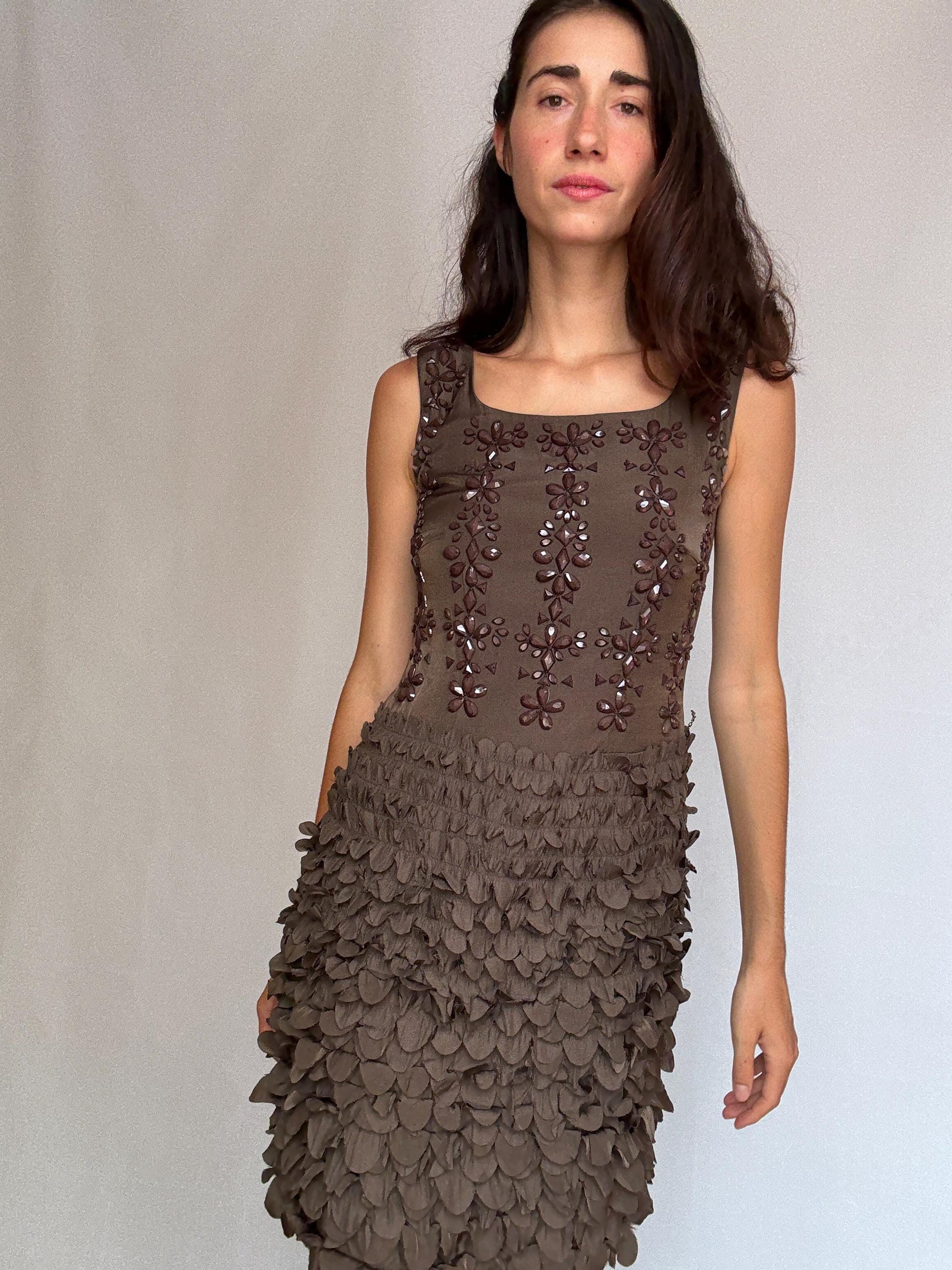 Alex & Claude vintage dress, viscose blend, fitted silhouette, retro design, vintage 90s, US M, evening wear