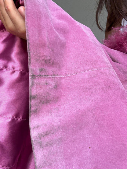 Vintage Pink Suede Shearling Coat — additional view 10