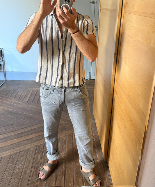 Vintage Grey D&G Jeans Size 33 Distressed Straight Leg Denim Y2K Casual Streetwear