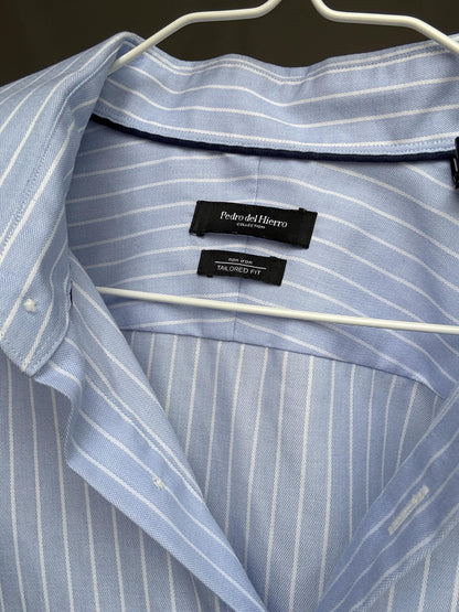 Vintage 90s Light Blue Pinstripe Shirt — additional view 9