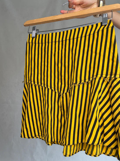 Vintage Black And Yellow Striped Skirt — additional view 7