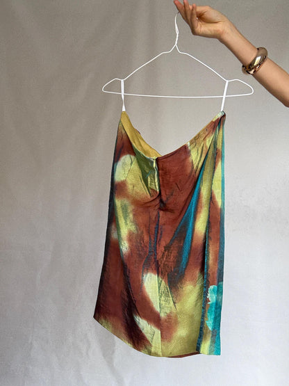 Vintage 90s Abstract Floral Silk Skirt — additional view 10