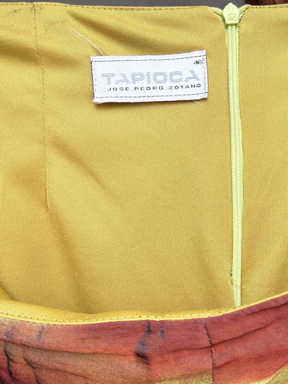 Vintage 90s Abstract Floral Silk Skirt — additional view 8
