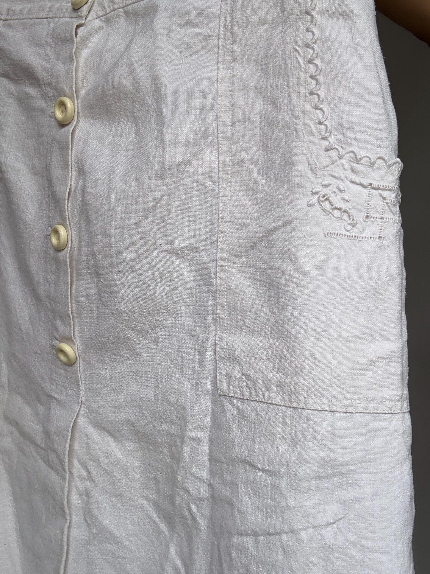 Vintage style handmade skirt, cotton feel, high waist, unique design, retro 70s, US S, campus bohemian charm