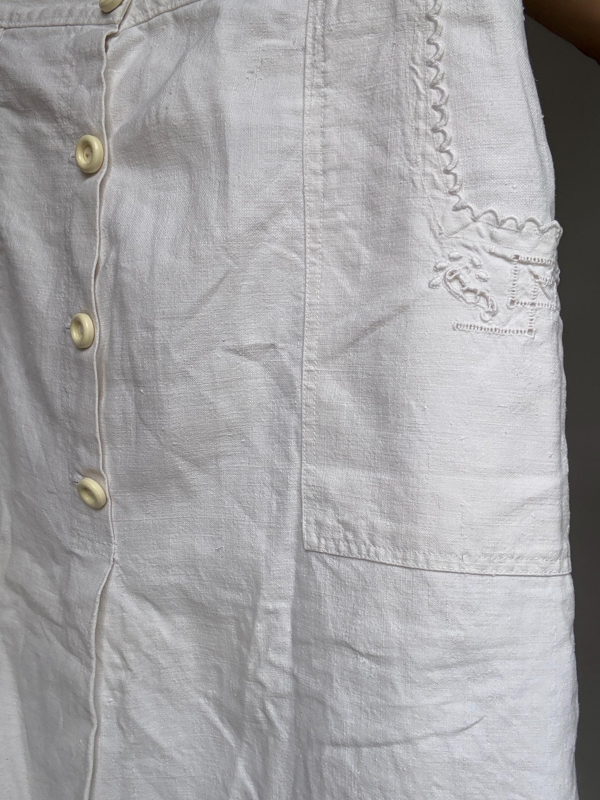 Vintage style handmade skirt, cotton feel, high waist, unique design, retro 70s, US S, campus bohemian charm