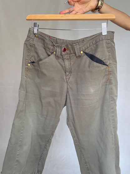 Olive Green Cropped Trousers, Cotton Blend — additional view 8