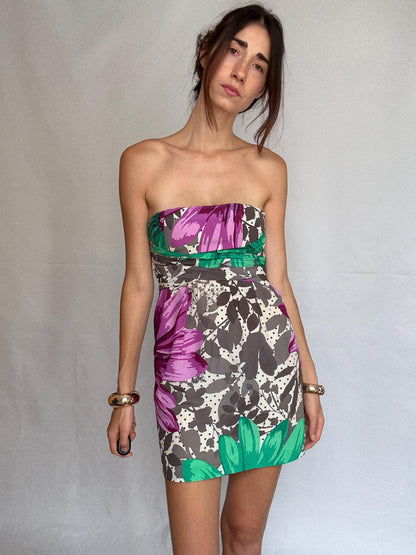 Vibrant Floral Strapless Dress — additional view 6