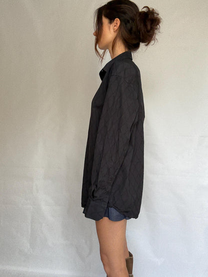 Vintage Black Quilted Shirt — additional view 7