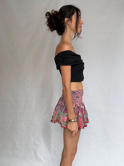 Silk Blend Bohemian Skirt — back view