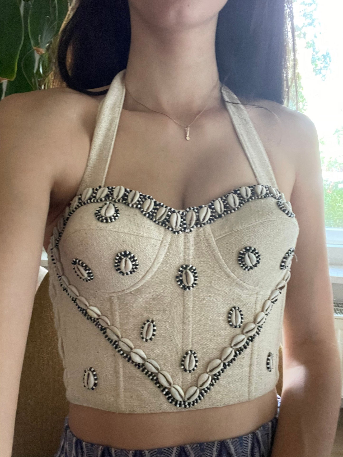Shell-Decorated Heart Shaped Bustier