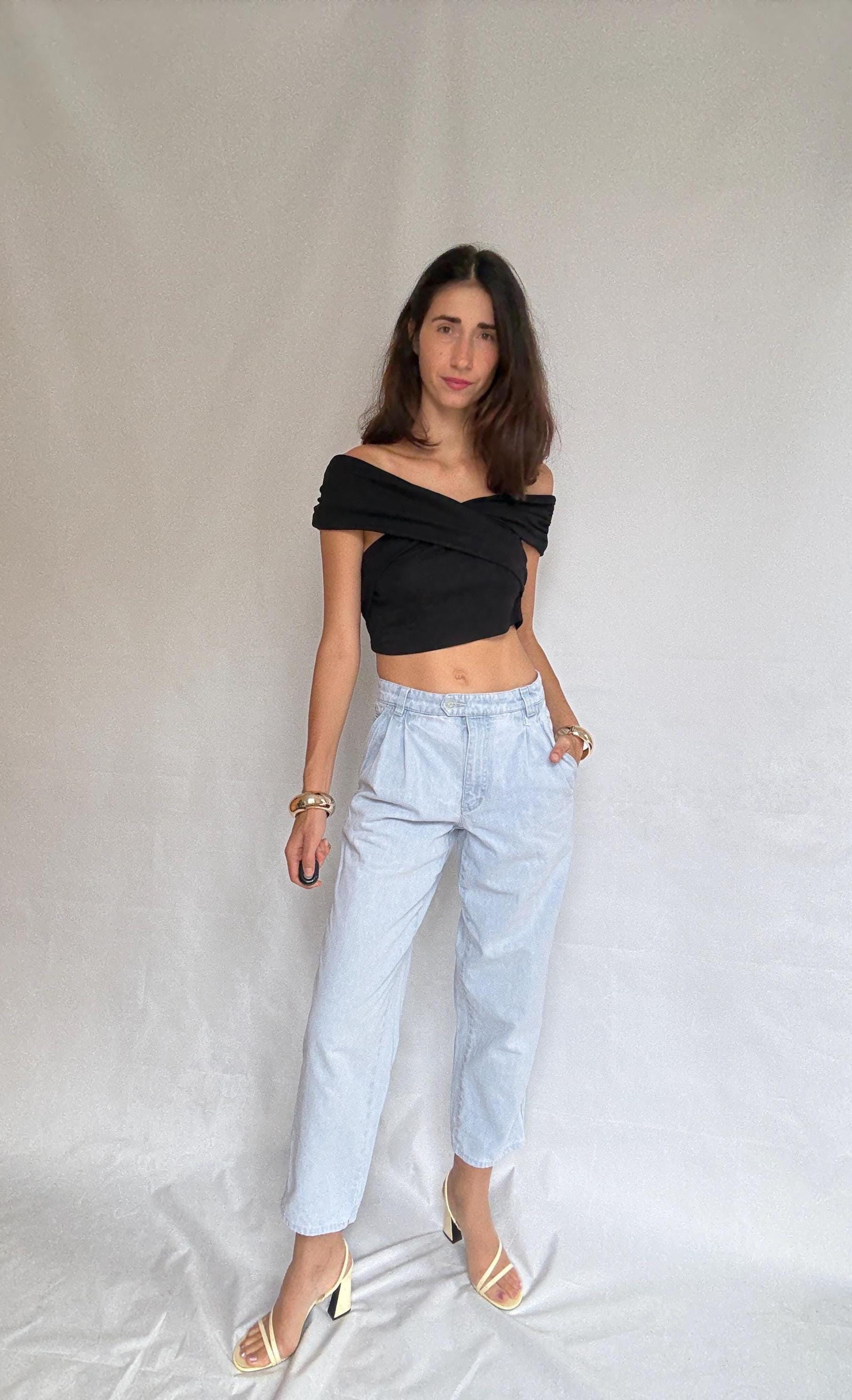 Commander indigo trousers, 100% cotton, relaxed fit, zipper closure, straight leg, retro 90s vibe, US S, casual versatility