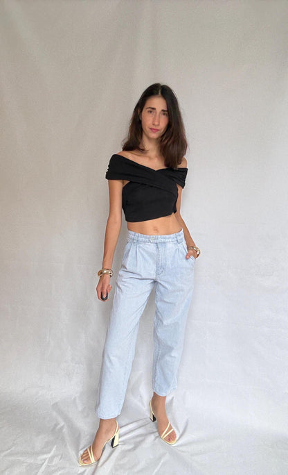 Indigo Cotton Retro 90s Trousers