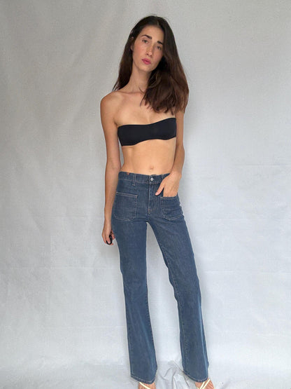 Flared Italian Designer Jeans for Tall Women — detail