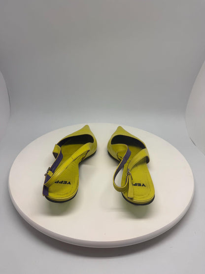 Lime Green Y2K Pointed Toe Heels — fabric close-up