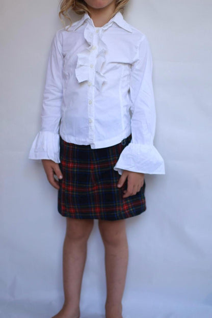Vintage Plaid Wool Blend Skirt — back view