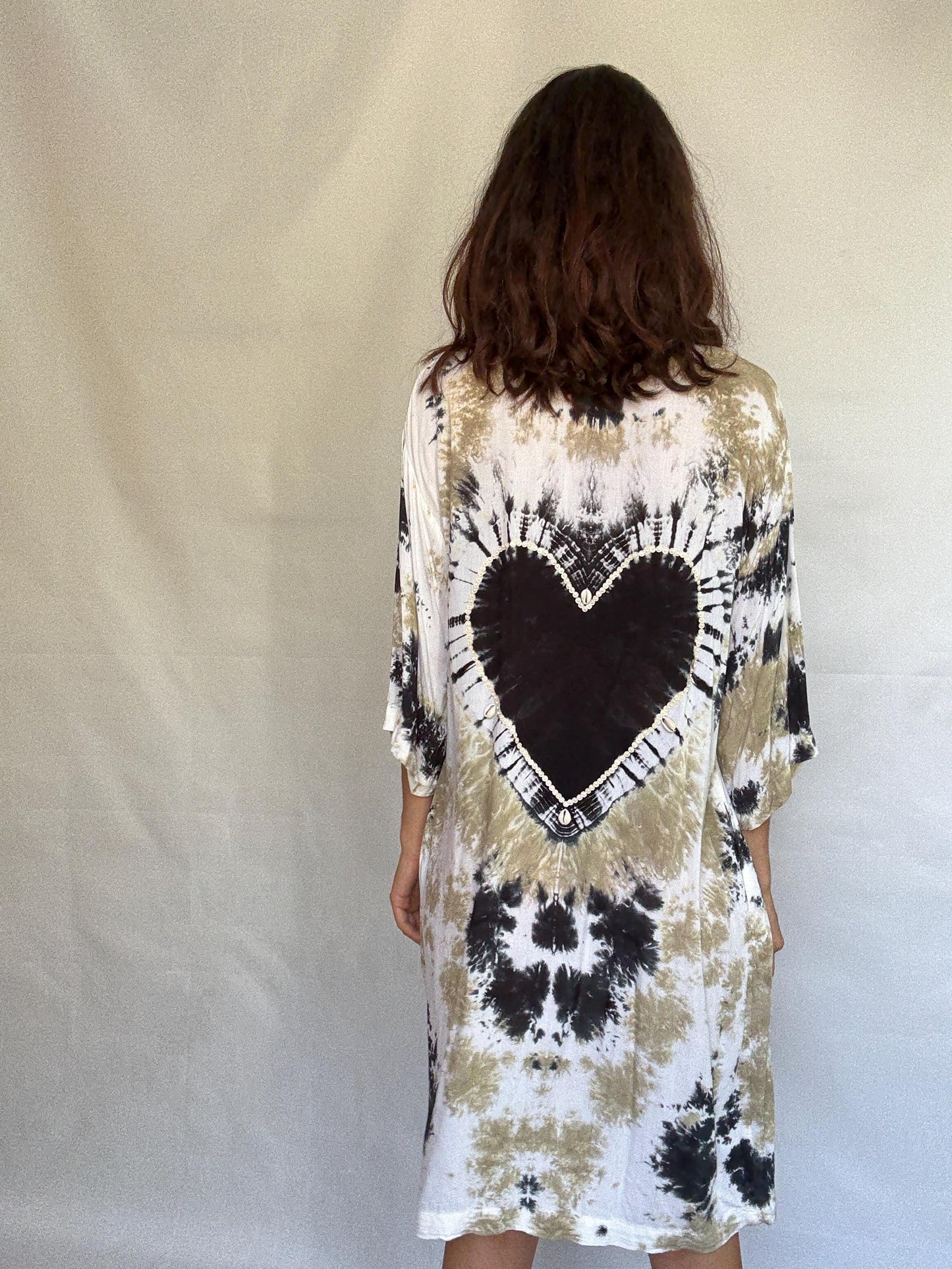 Mele Beach tie dye kimono robe, bohemian festival outfit , One size beach resort wear