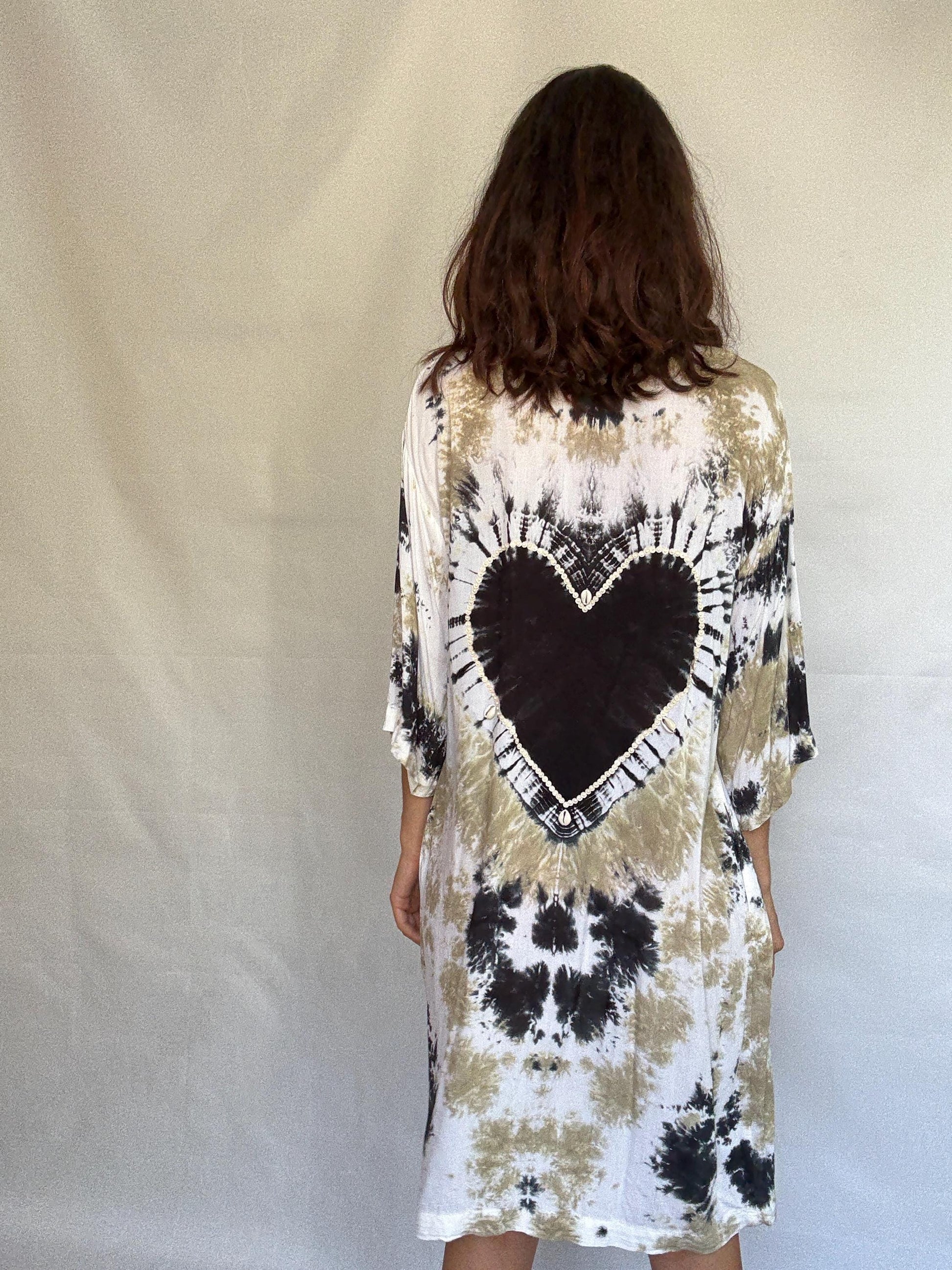 Mele Beach tie dye kimono robe, bohemian festival outfit , One size beach resort wear