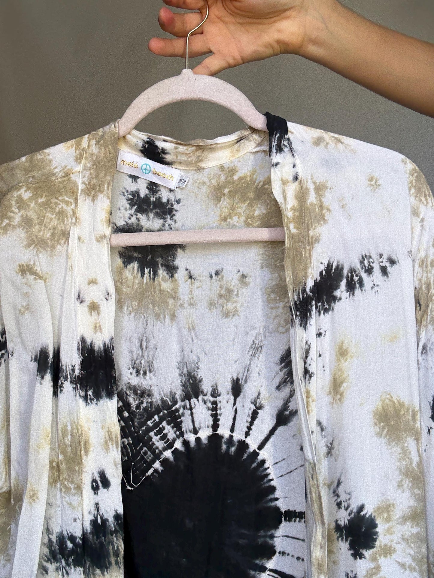 Mele Beach tie dye kimono robe, bohemian festival outfit , One size beach resort wear