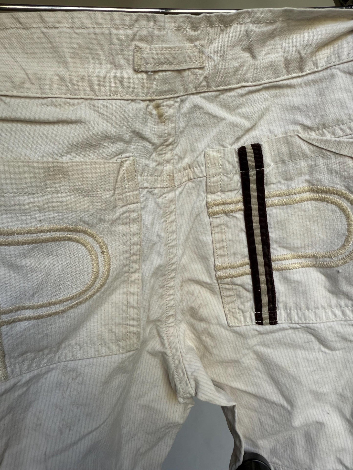Christian Dior white children pants, 100% cotton, multiple pockets, casual streetwear, EU 6A, everyday play