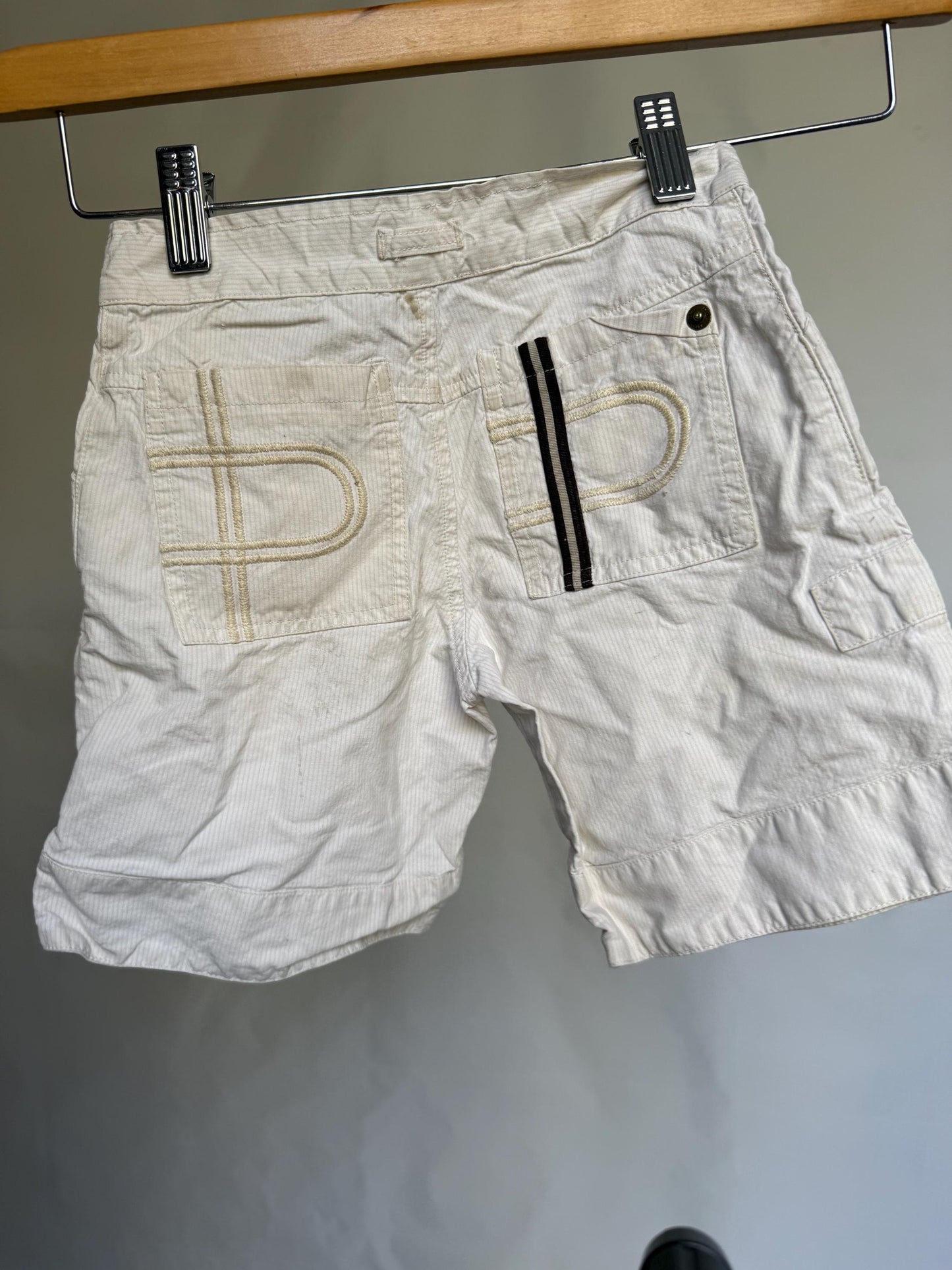 Christian Dior white children pants, 100% cotton, multiple pockets, casual streetwear, EU 6A, everyday play