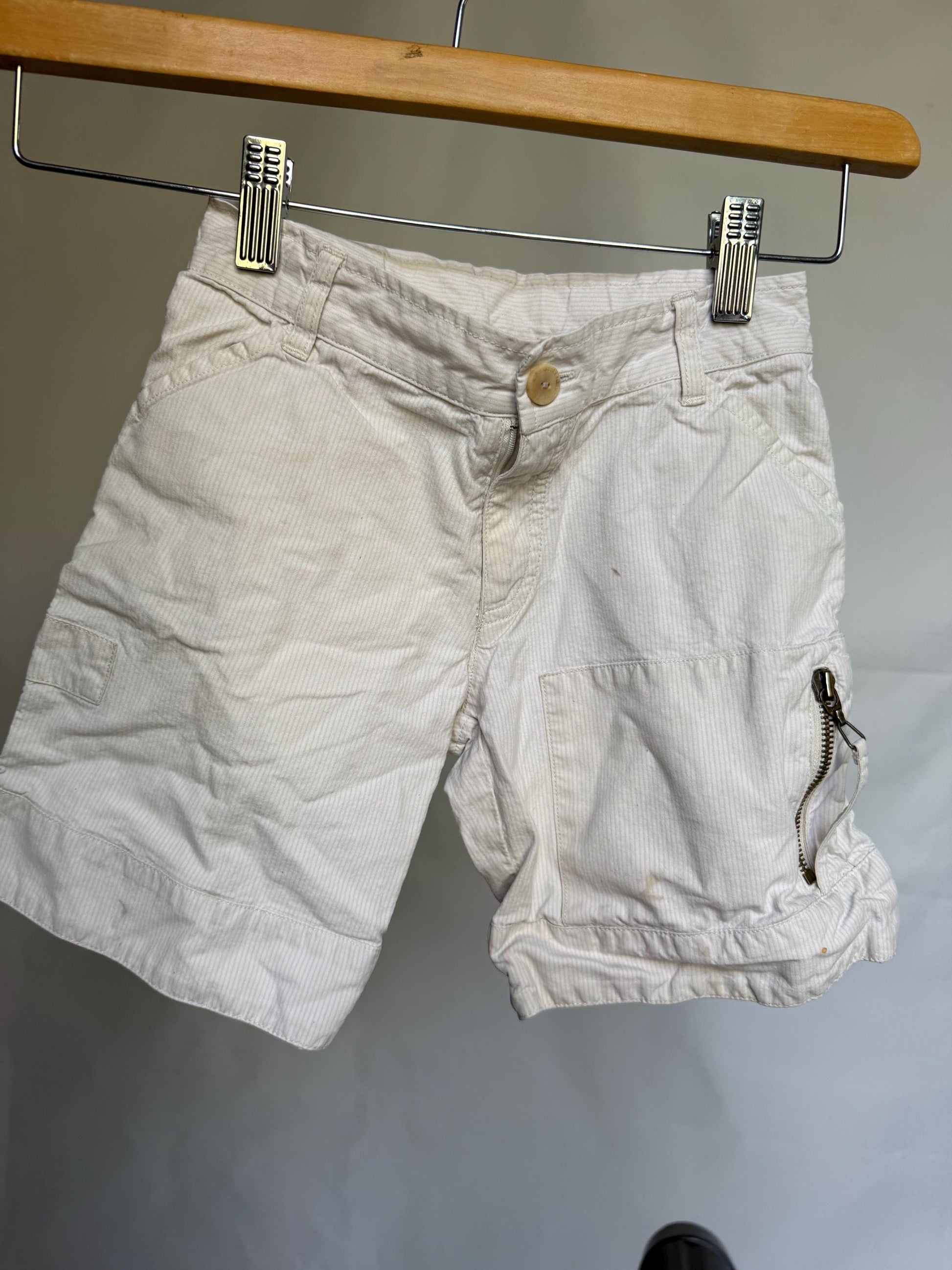 Christian Dior white children pants, 100% cotton, multiple pockets, casual streetwear, EU 6A, everyday play