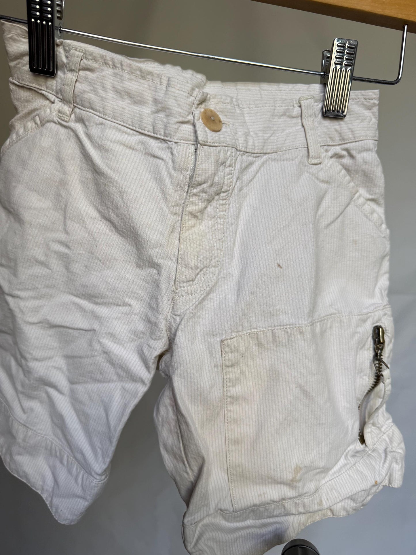 Christian Dior white children pants, 100% cotton, multiple pockets, casual streetwear, EU 6A, everyday play